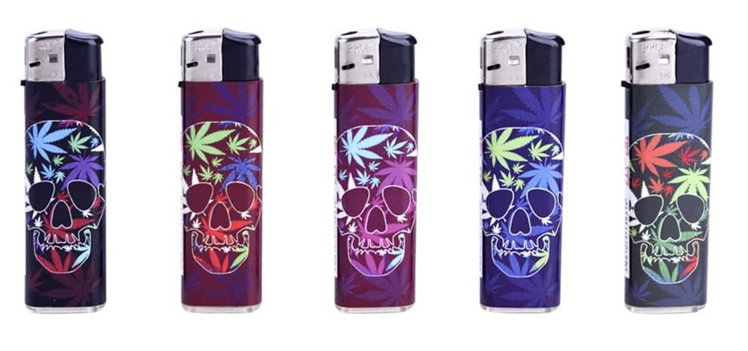 Accendino Prof Skull and Leaves