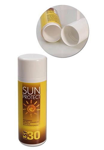 Confezione di protezione solare con segreto