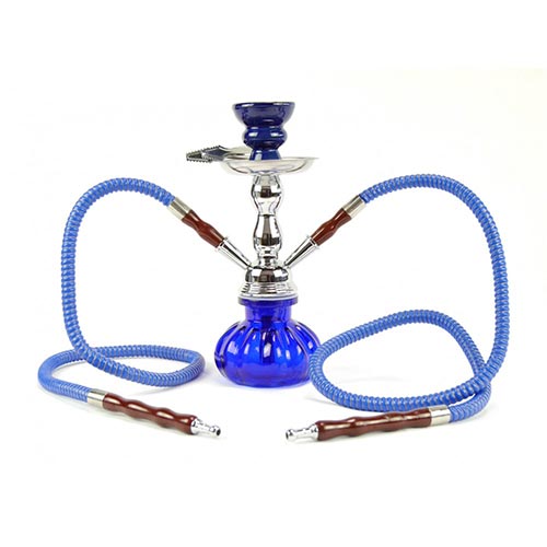 Narghile In Vetro Blu Doppia Corda 27 cm