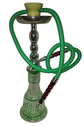 Narghilè decorato verde 47cm