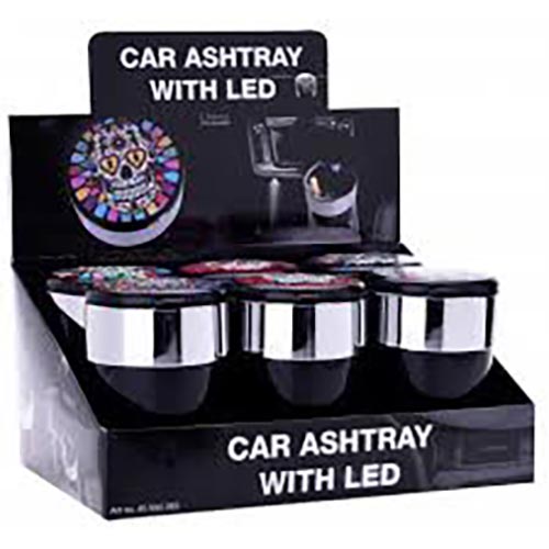 Posacenere da auto con LED  Mexican Skull