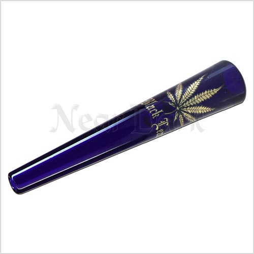 Black Leaf Glass Chillum blue 15cm