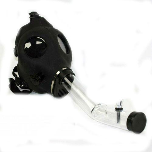 Gas Mask Bong Trasparent Cane Shape