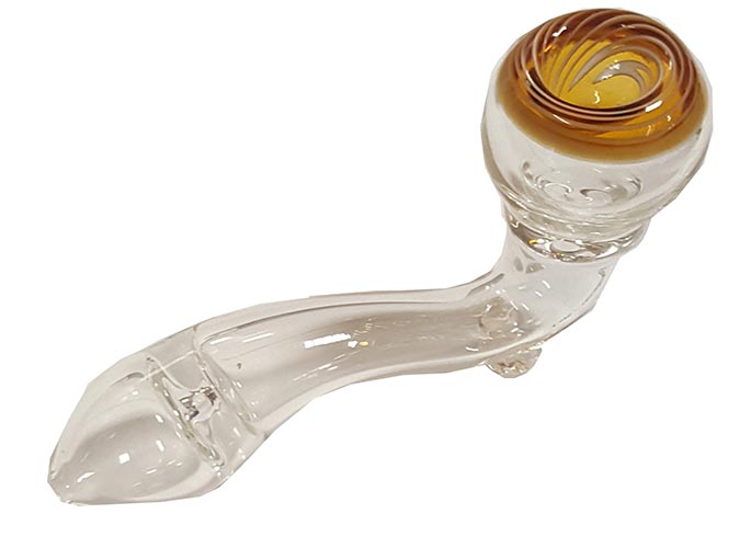 Pipa ambrata in vetro borosilicato 11cm