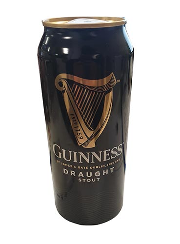 Lattina di birra nera con segreto