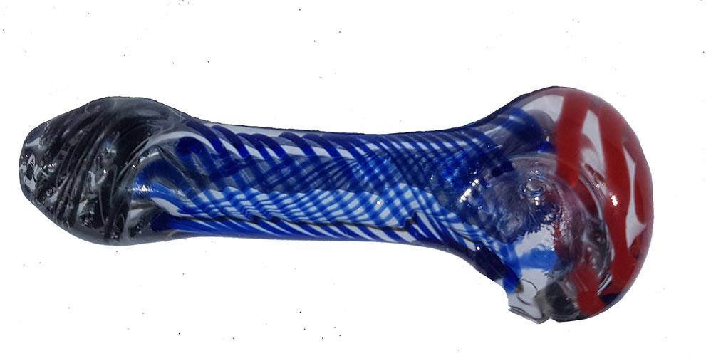 Pipa in vetro Twisting changing color 10cm